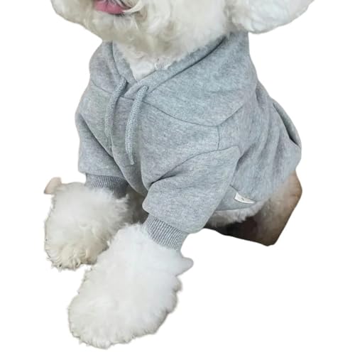 ZSHDTKWB Hundekleidung Warm Winter Haustier Hoodie Vielseitiger Plüsch -Hoodie Teddybären Schnauzer Mantel Haustier Katz-grau-l von ZSHDTKWB