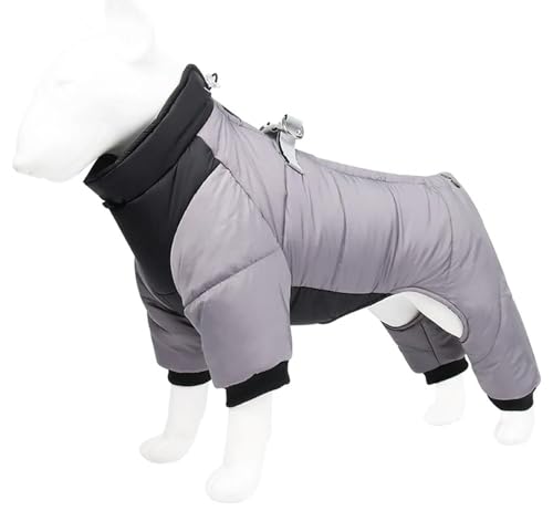 ZSHDTKWB Hundekleidung Wasserdichtes Hund Jumpsuit Mantel Winter Hundekleidung Warme Welpe Baumwolljacke Für Kleine Mittelgroße Hunde Mops-grau-l von ZSHDTKWB