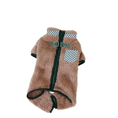 ZSHDTKWB Hundekleidung Weich Warmer Hund Overalls Winter Haustierhundjacke Mit Kleinem Hund Welpe Yorkie Kleidung Einsies Teddy-Khaki-l von ZSHDTKWB