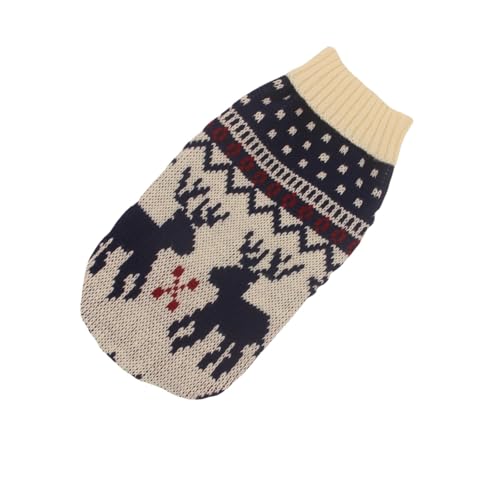 ZSHDTKWB Hundekleidung Weihnachtskatze Hundepullover Pullover Winterhundkleidung Für Kleine Hunde Chihuahua Yorkies Jacke Haustier-weißer Hirsch-XXXL von ZSHDTKWB