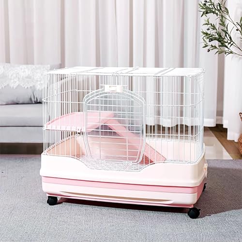 ZSXZCBDQ Deluxe Meerschweinchenkäfig, Kleintierkäfig Mit Rädern Und Ausziehbaren Schubladen,(Pink,68.3 * 46.5 * 59.3cm) von ZSXZCBDQ