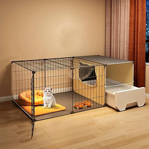 ZSXZCBDQ Kätzchentransportbox Für Hauskatzen, Katzenzaun Für Den Außenbereich, Einfach Zu Montierende Katzentoilette(105 * 45 * 35cm) von ZSXZCBDQ