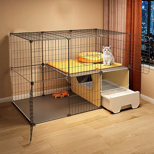 ZSXZCBDQ Kätzchentransportbox Für Hauskatzen, Katzenzaun Für Den Außenbereich, Einfach Zu Montierende Katzentoilette(105 * 45 * 70cm) von ZSXZCBDQ