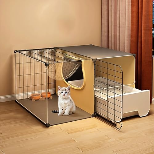 ZSXZCBDQ Kätzchentransportbox Für Hauskatzen, Katzenzaun Für Den Außenbereich, Einfach Zu Montierende Katzentoilette(70 * 45 * 35cm) von ZSXZCBDQ