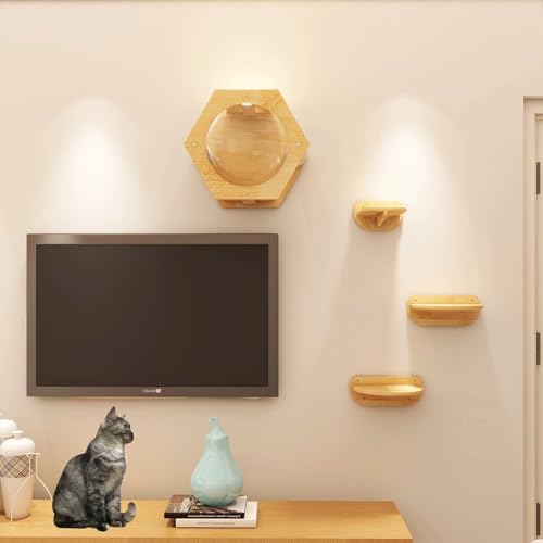 ZSXZCBDQ Katzenkletterwand Zur Wandmontage, Wandmontierte Hängematte, Wandmontierte Katzenmöbel,(Package 4) von ZSXZCBDQ