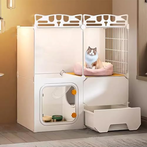 Katzenkäfig Für Drinnen, Katzenkäfig,multistory Cages for Cats， Große Katzenbox, Auslauf Für 1–2 Katzen(72 * 37 * 72cm) von ZSXZCBDQ