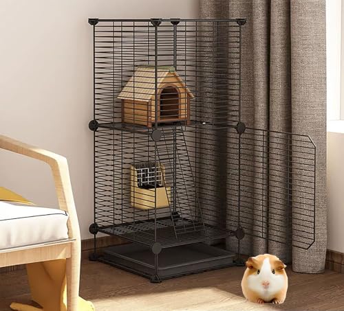 Kleintier-Haustierkäfige, Hamster-Metallzäune, Tiere Können Sich Frei Bewegen, DIY-Haustierzäune(Black,39 * 39 * 84cm) von ZSXZCBDQ