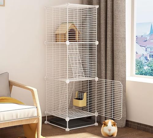 Kleintier-Haustierkäfige, Hamster-Metallzäune, Tiere Können Sich Frei Bewegen, DIY-Haustierzäune(White,39 * 39 * 120cm) von ZSXZCBDQ