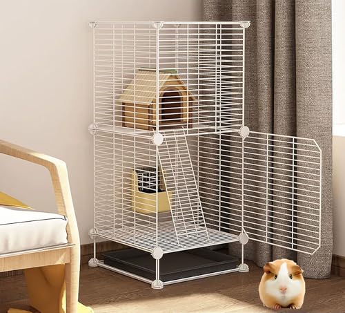 ZSXZCBDQ Kleintier-Haustierkäfige, Hamster-Metallzäune, Tiere Können Sich Frei Bewegen, DIY-Haustierzäune(White,39 * 39 * 84cm) von ZSXZCBDQ