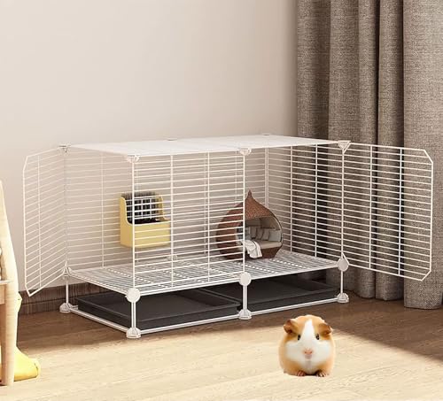 Kleintier-Haustierkäfige, Hamster-Metallzäune, Tiere Können Sich Frei Bewegen, DIY-Haustierzäune(White,75 * 39 * 48cm) von ZSXZCBDQ