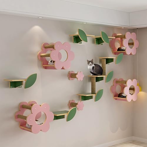 Niedliches Katzen-Klettergerüst In Blumenform, Katzen-Wandmöbel Zum Schlafen, Spielen, Klettern(Package 6) von ZSXZCBDQ