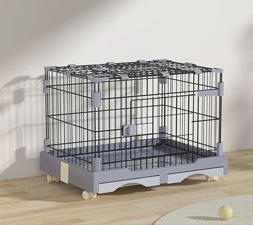 ZSXZCBDQ DIY-Hundekäfig, Großer Katzenkäfig, Breite Plattform Aus Kunstharz, Doppelschubladen Mit Rädern,(Grey,99 * 62 * 70cm) von ZSXZCBDQ