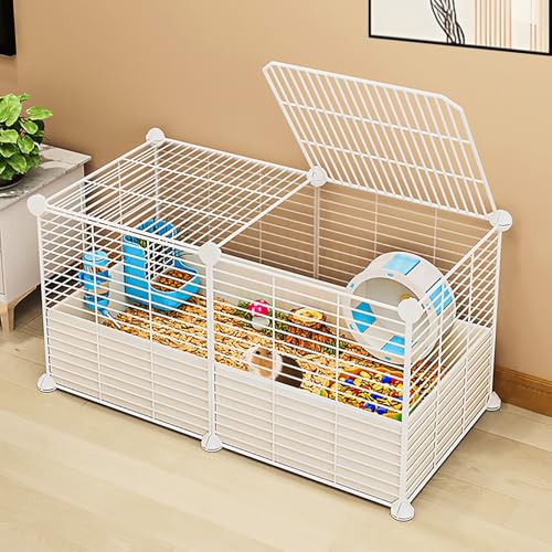 ZSXZCBDQ Großer DIY-Hamsterkäfig, Kaninchenkäfig für den Innenbereich, Metallkäfig für Haustiere(White,72 * 37 * 37cm) von ZSXZCBDQ