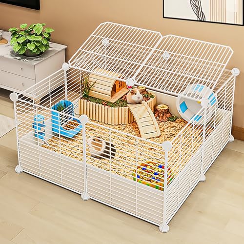 ZSXZCBDQ Großer DIY-Hamsterkäfig, Kaninchenkäfig für den Innenbereich, Metallkäfig für Haustiere(White,72 * 72 * 37cm) von ZSXZCBDQ