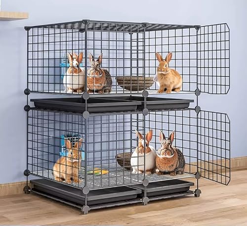 ZSXZCBDQ Kaninchenkäfig Für Den Innenbereich, Zaun Für Meerschweinchen, Außenzaun Für Katzen Und Hunde,(Black,75 * 39 * 95cm) von ZSXZCBDQ