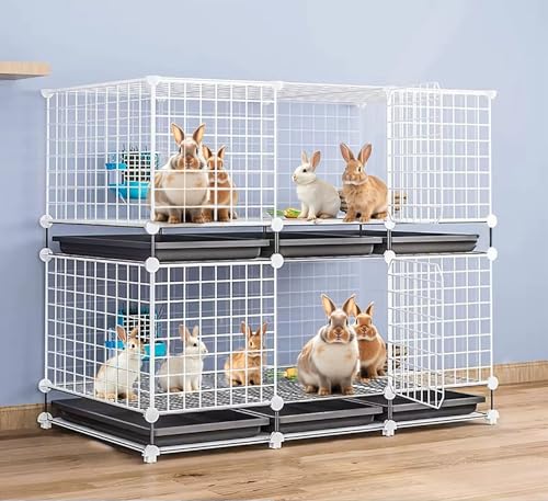 ZSXZCBDQ Kaninchenkäfig Für Den Innenbereich, Zaun Für Meerschweinchen, Außenzaun Für Katzen Und Hunde,(White,111 * 39 * 95cm) von ZSXZCBDQ