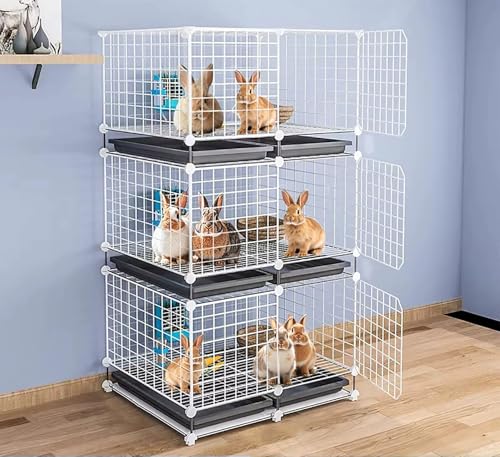 ZSXZCBDQ Kaninchenkäfig Für Den Innenbereich, Zaun Für Meerschweinchen, Außenzaun Für Katzen Und Hunde,(White,75 * 39 * 142cm) von ZSXZCBDQ