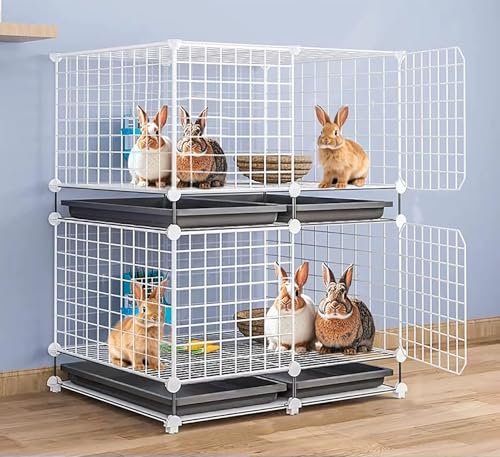 ZSXZCBDQ Kaninchenkäfig Für Den Innenbereich, Zaun Für Meerschweinchen, Außenzaun Für Katzen Und Hunde,(White,75 * 39 * 95cm) von ZSXZCBDQ