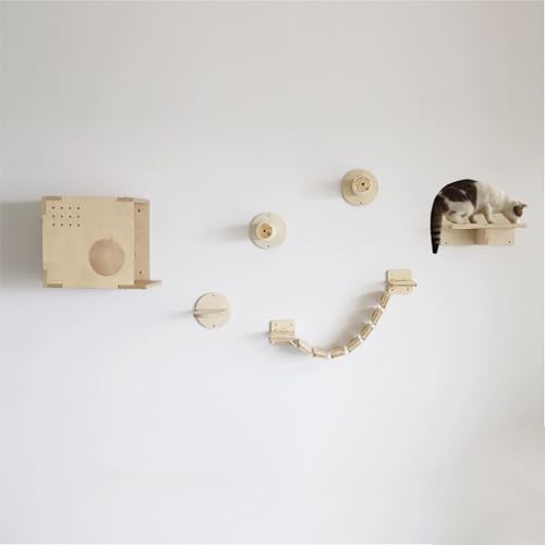 ZSXZCBDQ Katzen-Kletterwand-Set, Katzen-Wandmöbel, Super Stabile Katzenmöbel, Indoor-Katzenhaus-Katzen-Set,(Package 3) von ZSXZCBDQ