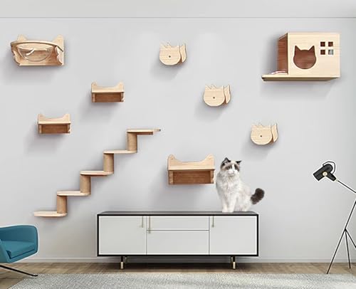 ZSXZCBDQ Katzenkletterwand, Superstabile Katzenmöbel, Katzenhaus Und Wandkatzenstufen, Platzsparende DIY-Katzenkletterwand,(Package 2) von ZSXZCBDQ