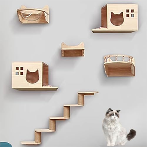 ZSXZCBDQ Katzenkletterwand, Superstabile Katzenmöbel, Katzenhaus Und Wandkatzenstufen, Platzsparende DIY-Katzenkletterwand,(Package 3) von ZSXZCBDQ