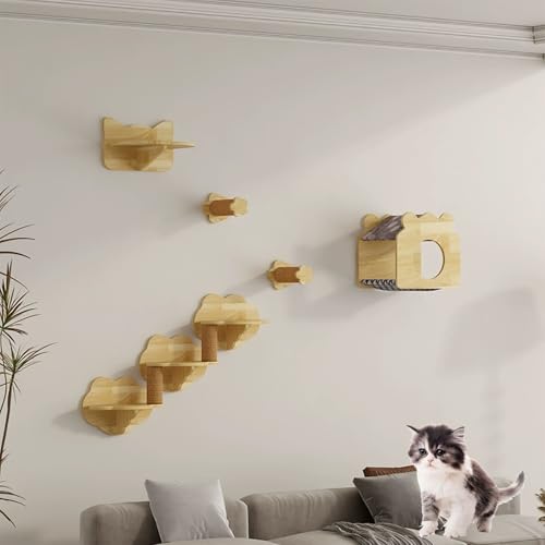 ZSXZCBDQ Katzenkletterwand, Wandpark Mit Katzenlounge, An Der Wand Montierter Katzenkratzbaum,(Package 1) von ZSXZCBDQ