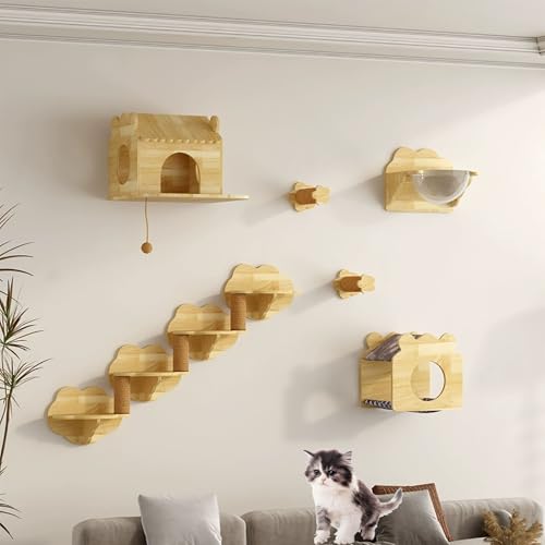 ZSXZCBDQ Katzenkletterwand, Wandpark Mit Katzenlounge, An Der Wand Montierter Katzenkratzbaum,(Package 2) von ZSXZCBDQ