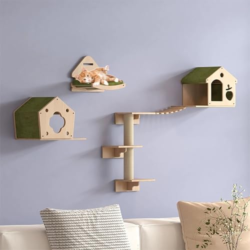 ZSXZCBDQ Katzenwandregal, Katzenkletterwandset, Platzsparender Und Nimmt Keinen Platz EIN(Package 1) von ZSXZCBDQ