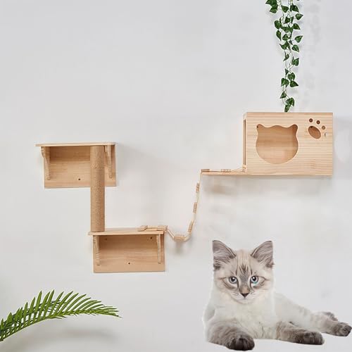 ZSXZCBDQ Kletterwand Für Katzen, Kletterkatzenbett, Katzenkletterwand, Katzentreppen Drinnen Und Draußen,(Package 1) von ZSXZCBDQ