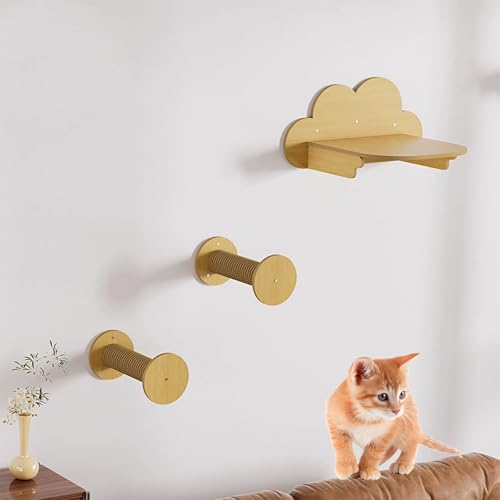 ZSXZCBDQ Wandmontiertes Katzenmöbelset, Wandpark Mit Katzenlounge, Katzenkletterwand Für Katzen Zum Klettern, Spielen, Kratzen(Package 1) von ZSXZCBDQ