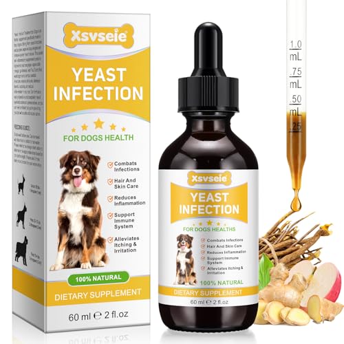 ZTSMSWY Hefe-Infektion Behandlung für Hunde, Hund Hefe-Infektion Behandlung für juckende Hundehaut Relief, Hund Allergie Relief, juckende Ohr Relief für Hunde, Hund Ohr-Infektion - 2 FL Oz / 60ml von ZTSMSWY