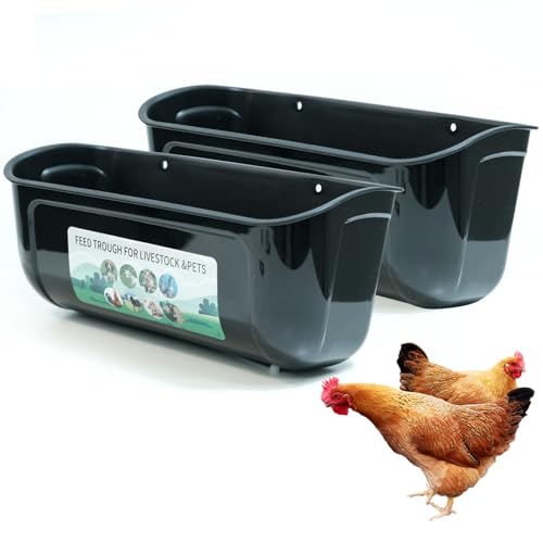 Geflügel-Futterstation zum Aufhängen, 4 Stück, für Geflügel, Futtertrog, Eimer, Fütterung für Ziegen, Enten, Schafe, Schweine, Pferde, Huhn, von ZUAGI