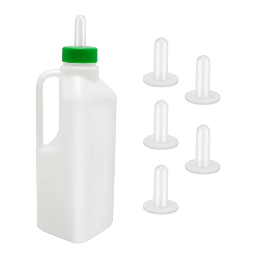 1 x 850 ml Lamm-Stillflasche + 5 passende Sauger, Tierfutterflasche, Schafmilchflasche, Kalbsfutterflasche für Schaf, Lamm, Ferkel von ZUDKSUY