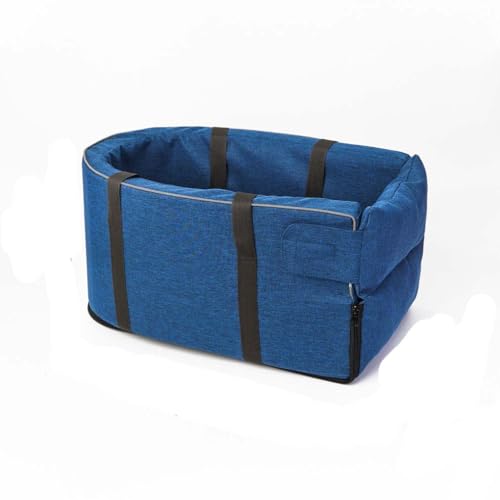 Gentle Paws Car Seat Cat Carrier,Gentle Paws Pet Car Seat, Hunde Autositz,Verstärkter Hundesitz Auto,Mittelkonsole für Hunde,Booster Hundesitz,Reise Sicherheit Autositz,Hundekorb Auto (Blau) von ZUICC