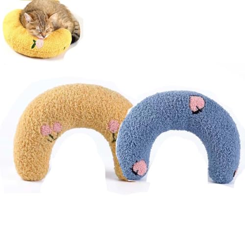 ZUICC 2 Stück Plinko Dog Pillow - U Shaped Pet Calming Toy,Kopfkissen für Hunde Katzen,Nackenkissen Für Haustiere,Beruhigungskissen für Hunde,Haustierkissen,Schützt die Wirbelsäule (A) von ZUICC