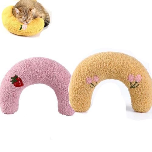 ZUICC 2 Stück Plinko Dog Pillow - U Shaped Pet Calming Toy,Kopfkissen für Hunde Katzen,Nackenkissen Für Haustiere,Beruhigungskissen für Hunde,Haustierkissen,Schützt die Wirbelsäule (C) von ZUICC