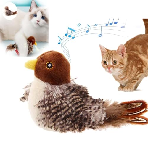 ZUICC katzenspielzeug Vogel,Simulierter zwitschernder Vogel, Zwitschernder Vogel Katzenspielzeug,Interaktives Vogel-Simulations-Katzenspielzeug,Lustige Quietsch-Katzenspielzeug (A) von ZUICC