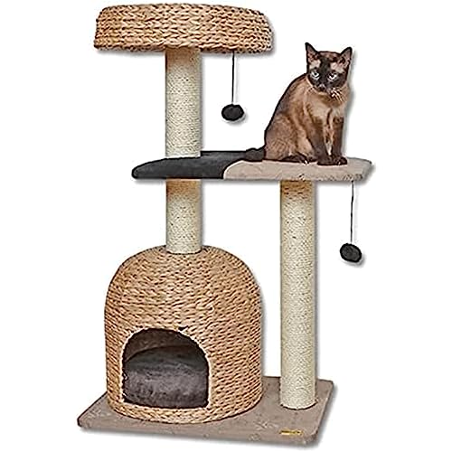 Neu Atmungsaktiver Katzenbaum, handgefertigter Katzenturm, Spielturm, Haus, robuste Möbel, Hängematte, Kratzer, Bett, Baum, Kletterspielzeug Modern von ZUMAHA