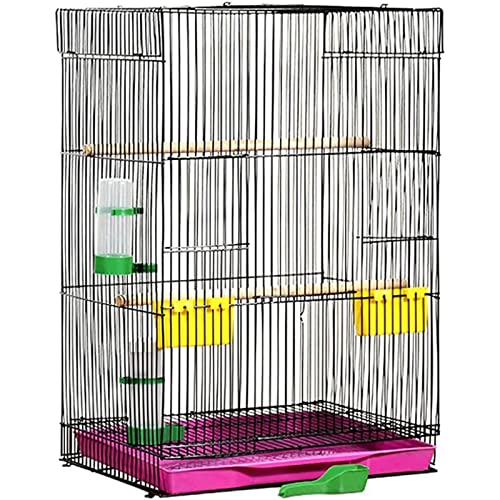 ZUMAHA Sicherheit Großer Vogelkäfig aus Metall, Vogelkäfig mit leicht zu reinigender Bodenschale, Stabiler Flugvogelkäfig für kleine und mittelgroße Vögel Solide von ZUMAHA