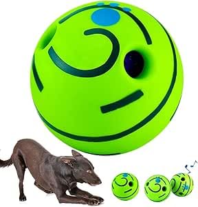 Amazon-Marke - ZUNAX Giggle Ball für Hunde, interaktiver Hundespielzeugball, Quietschball für Hunde mit lustigen Geräuschen, unzerstörbares Hundespielzeug gegen Langeweile und Angst für kleine, von ZUNAX