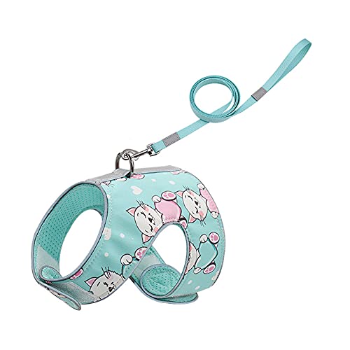 ZUOLUO Hundegeschirr Hundegeschirr Kleine Hunde Hundegeschirr groß ohne ziehen Kein Zuggurt für Hunde Hundegeschirr Medium No Pull Katzengeschirr mit Blei X-Small,Green von ZUOLUO