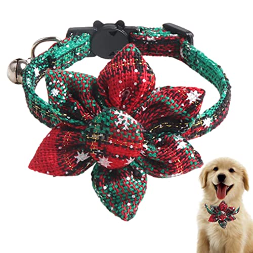 ZUREGO Hunde-Weihnachtshalsband | Elastischer, Verstellbarer Karierter Weihnachtskragen - Niedliches Hundehalsband mit Weihnachtsschleifen für Versammlungen, Karneval, Partys, Feiertage von ZUREGO