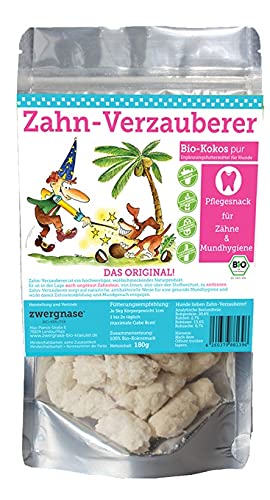 ZWERGNASE Bio-Kräuter Zahn-Verzauberer Pflegesnack für Zähne/Mundhygiene Kokos PUR 180g (5 x 180 g) von ZWERGNASE Bio-Kräuter