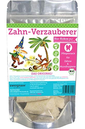 ZWERGNASE Bio-Kräuter Zahn-Verzauberer Pflegesnack für Zähne/Mundhygiene Kokos PUR 180g von ZWERGNASE Bio-Kräuter