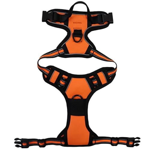 2024 Neue Hundeleine Haustiergeschirr Nylon Hundeseil Großer Hund Hundegeschirr Heimtierbedarf (Color : Orange, Size : M) von ZWHHW