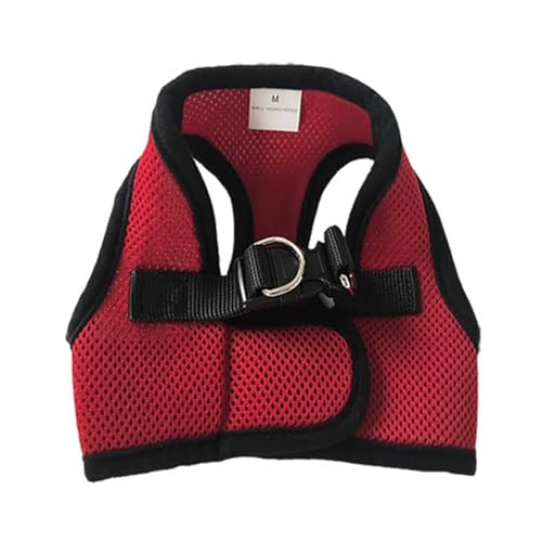 2024 Neue Pet Harness Hund Leine Weste Kragen Kleine Hund Atmungsaktive Mesh Hund Seil Harness (Color : Red, Size : L) von ZWHHW