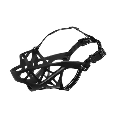 2024 Neuer Hundemaulkorb, Anti-Lecken, Anti-Beißen, Anti-Essen, atmungsaktiv, Verstellbarer Trink- und Fressmaulkorb for Hunde (Color : Black, Size : DogMuzzle-S) von ZWHHW