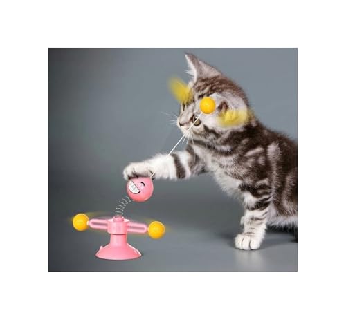 2024 Neues Haustierspielzeug, Katzen-Windmühlen-Spielzeug, Haarwäscher, beleuchtet, rotierend, Kratzfeder, menschliches Katzenspielzeug, Katzen-Drehteller-Spielzeug, geeignet for alle Katzen ( Color : von ZWHHW