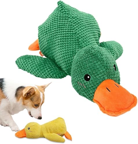 Quack-Quack Enten-Hundespielzeug, 2024, langlebig, The Mellow Dog, beruhigendes Enten-Hundespielzeug, gelbes, gefülltes Enten-Hunde-Kauspielzeug for Hunde im Innenbereich, Welpen (gelb) ( Color : Gree von ZWHHW