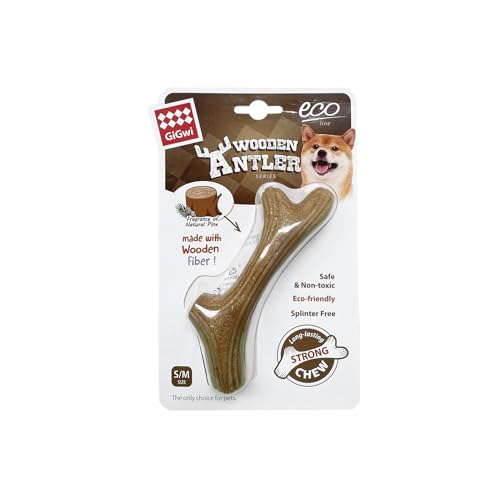 ZWHHW 2024 neues Haustierspielzeug, Holz-Kunststoff-Geweih, Hunde-Beißspielzeug, Kauspielzeug for Hunde aus natürlichem Kiefernholz, bissfest und ungiftig (Color : TrumpetS135mm) von ZWHHW